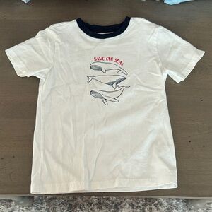 Janie and Jack White Whale Print Tee